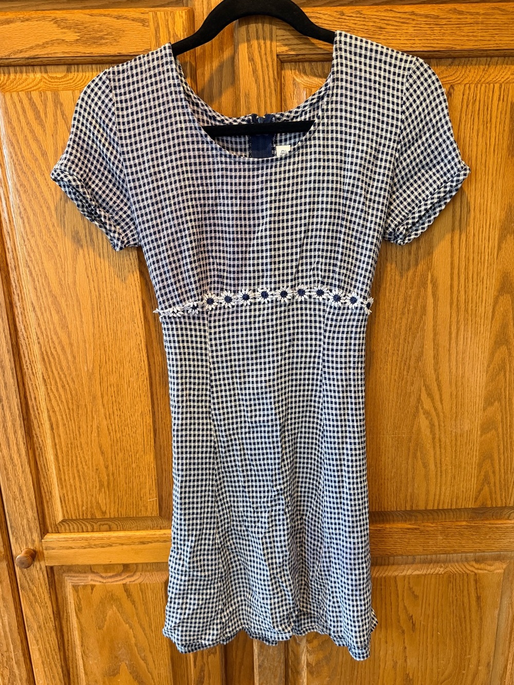 Vintage Paris Sport Club Gingham Short Sleeve Mini Dress Preppy Fitted Waist